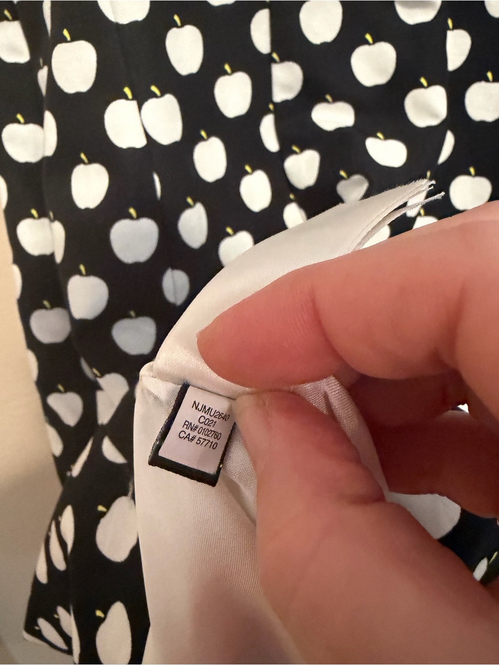 Kate Spade Black Midi Dress w/ Little White Apples All Over, Cute Teacher Vibes - Picture 5 of 8